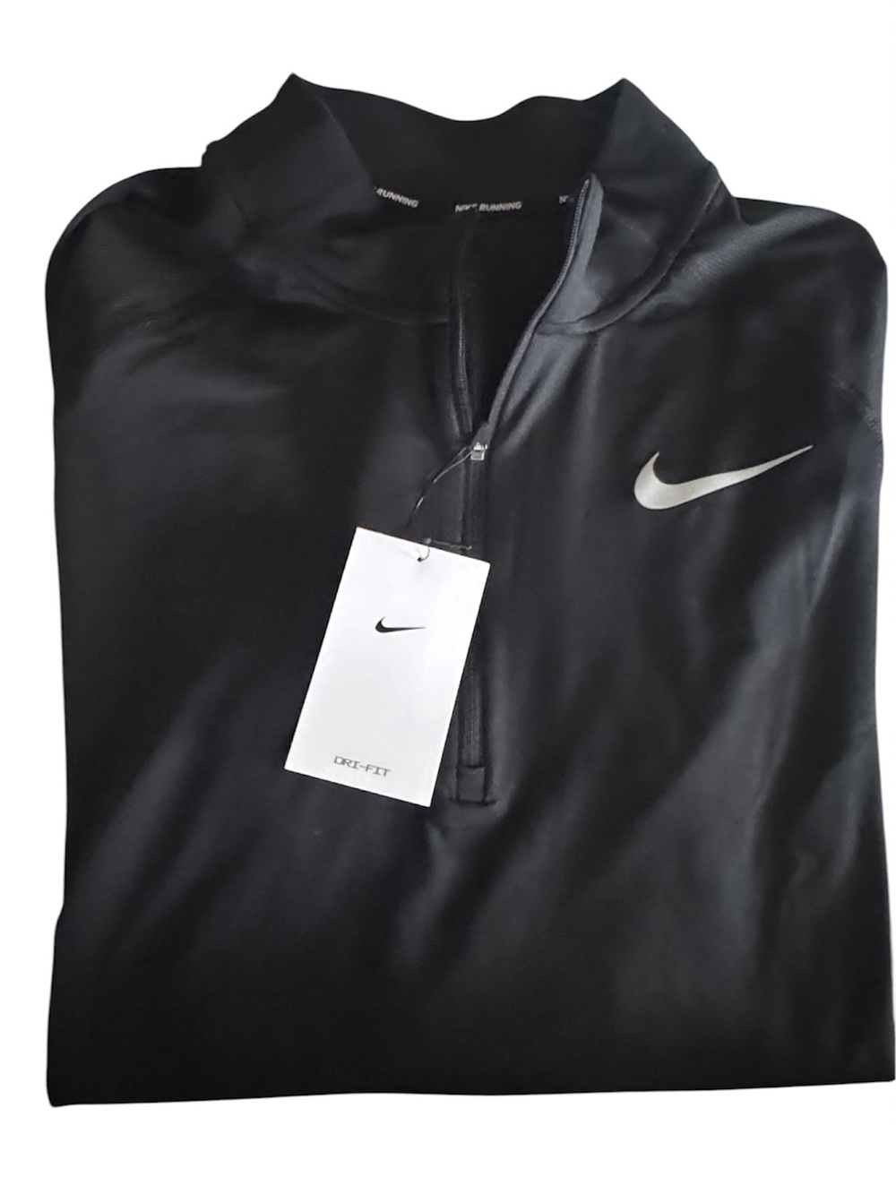 Nike Black Tech Dri-FIT Half-Zip Pullover with Silver Swoosh